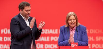 Bas und Klingbeil zur neuen SPD-Spitze gewählt – Vizekanzler erhält nur 64,9 Prozent