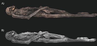 Forscher machen erstaunliche Tätowierungen auf 2000 Jahre alter Eis-Mumie sichtbar