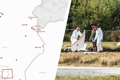 Karten zur Lage: Wo die russischen Drohnen über Polen flogen