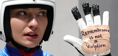 &bdquo;Er wurde von den Russen get&ouml;tet&ldquo;, ruft die ukrainische Rodlerin und weint