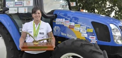 Zur WM nahm sie ihren eigenen Traktor mit nach Kanada